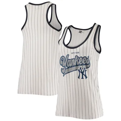 Chicago Cubs New Era Women's Pinstripe Jersey Tank Top - White/Royal