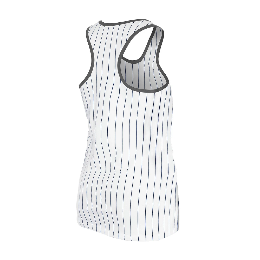 Women's New Era White York Yankees Gameday Pinstripe Tank Top