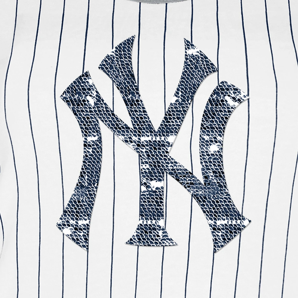 Women's New Era White York Yankees Gameday Pinstripe Tank Top