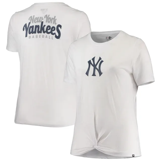 New Era Navy New York Yankees Plus Size Space Dye Raglan V-Neck T-Shirt