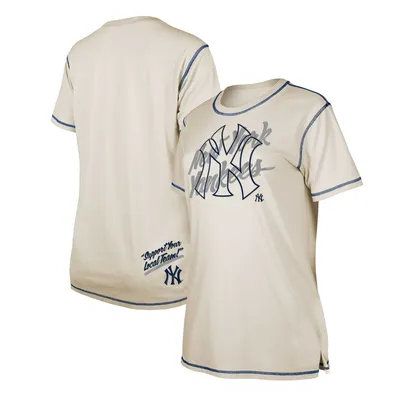 New York Yankees Women's Plus Size Colorblock T-Shirt - White/Navy