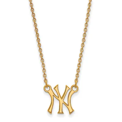 New York Yankees Women's 18'' 10k Yellow Gold Small Pendant Necklace