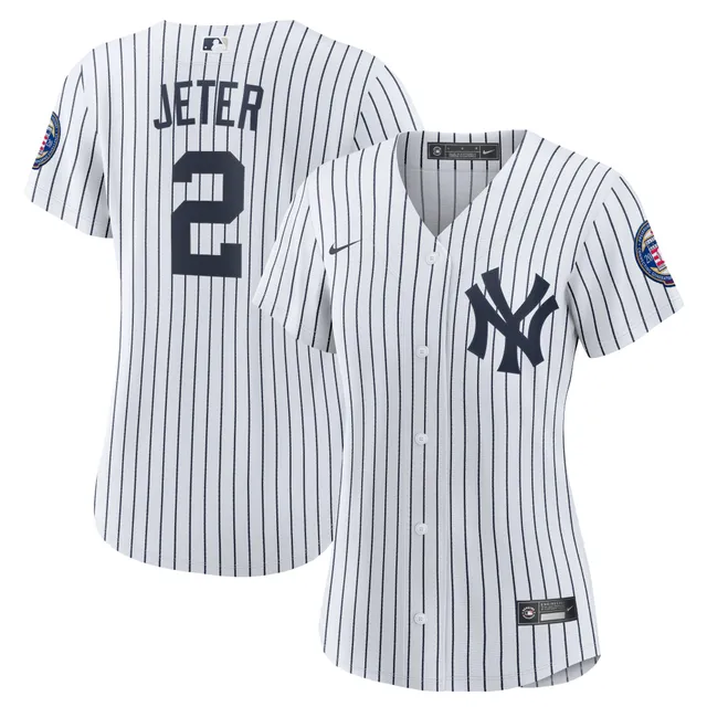 Men's Nike Derek Jeter White/Navy New York Yankees Home Replica Player Name  Jersey