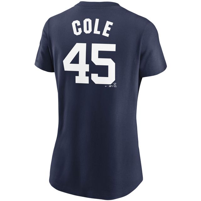 T-shirt avec nom et numéro Nike Gerrit Cole pour femme, bleu marine, New York Yankees