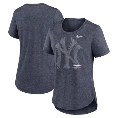 New York Yankees Nike Women's Touch Tri-Blend T-Shirt - Heather Navy