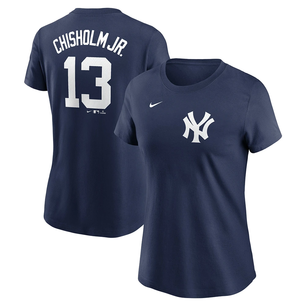 Women's Nike Jazz Chisholm Jr. Navy New York Yankees Fuse Name & Number T-Shirt