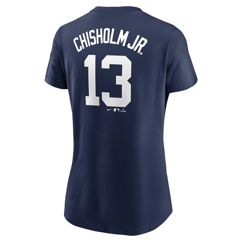 Women's Nike Jazz Chisholm Jr. Navy New York Yankees Fuse Name & Number T-Shirt