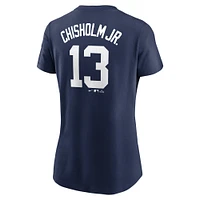 Women's Nike Jazz Chisholm Jr. Navy New York Yankees Fuse Name & Number T-Shirt