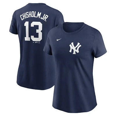 Women's Nike Jazz Chisholm Jr. Navy New York Yankees Fuse Name & Number T-Shirt