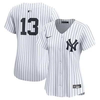 Maillot de joueur à domicile Nike Jazz Chisholm Jr. pour femme, blanc, New York Yankees, édition limitée