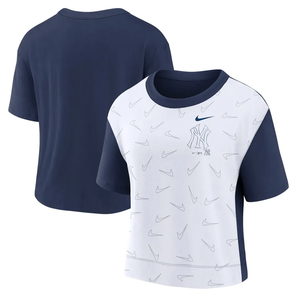 Nike Women's Nike Navy/White New York Yankees Line Up High Hip Fashion T- Shirt