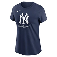 T-shirt Nike bleu marine pour femme de la collection authentique d'après-saison MLB 2024 des Yankees New York