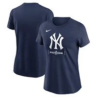 T-shirt Nike bleu marine pour femme de la collection authentique d'après-saison MLB 2024 des Yankees New York