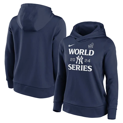 Sweat à capuche Nike bleu marine New York Yankees 2024 World Series Authentic Collection Therma pour femme