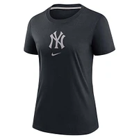 Women's Nike Navy New York Yankees Authentic Collection Early Work Tri-Blend T-Shirt