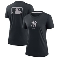 Women's Nike Navy New York Yankees Authentic Collection Early Work Tri-Blend T-Shirt