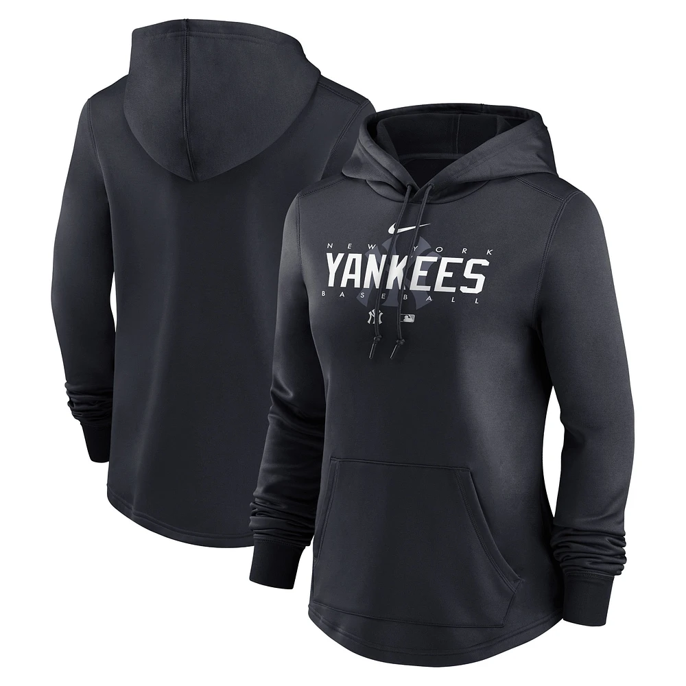 Sweat à capuche Performance d'avant-match Nike New York Yankees Authentic Collection pour femme - Bleu marine