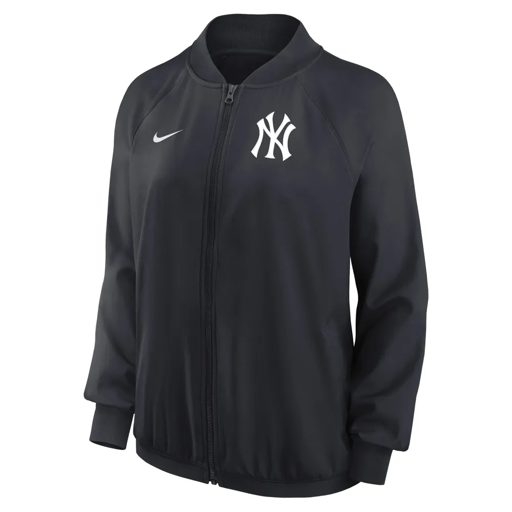 Veste à glissière intégrale Nike New York Yankees Authentic Collection Team Raglan Performance pour femme - Bleu marine