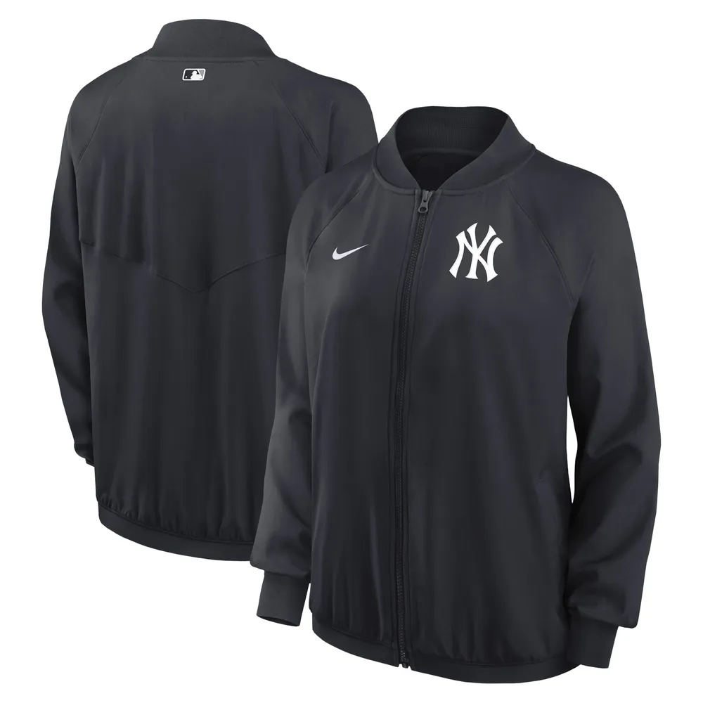 Veste à glissière intégrale Nike New York Yankees Authentic Collection Team Raglan Performance pour femme - Bleu marine