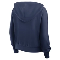 Women's Nike Navy New York Yankees Cropped Chill Full-Zip Hoodie