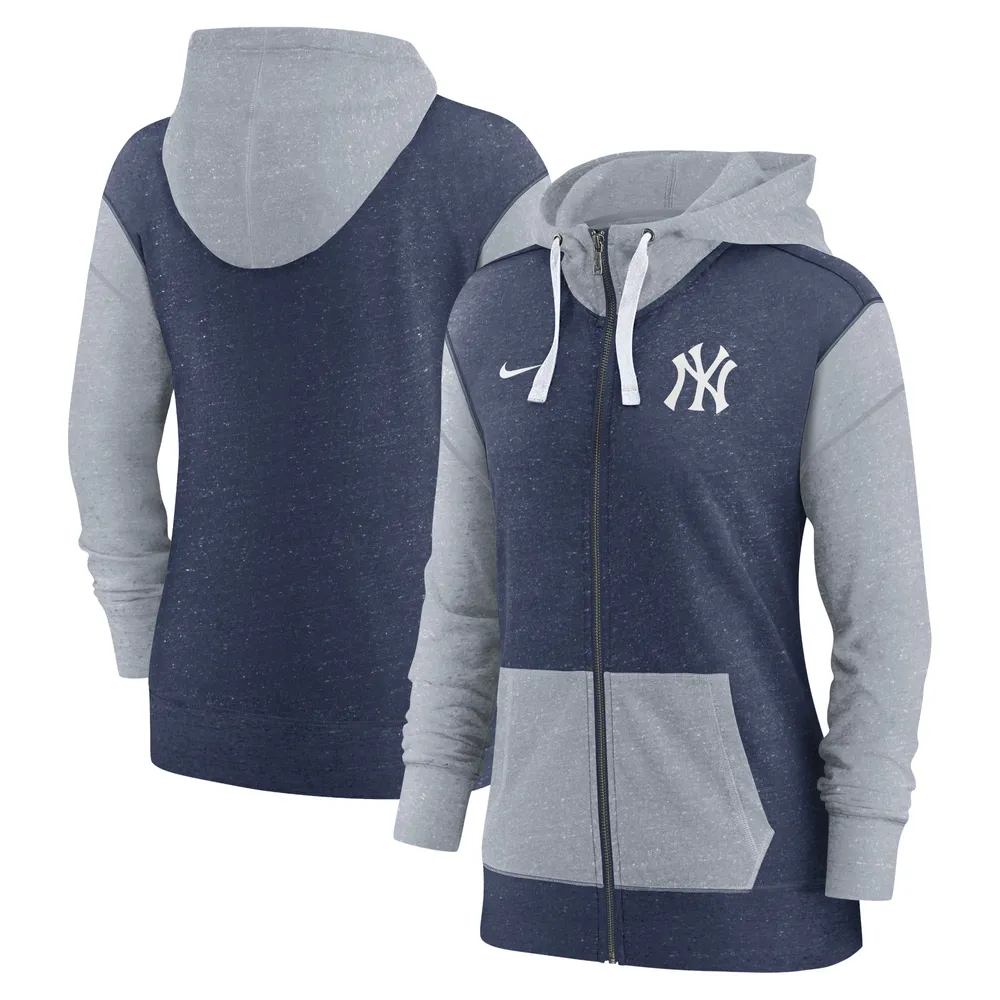 Sweat à capuche zippé pour femme New York Yankees Nike bleu marine