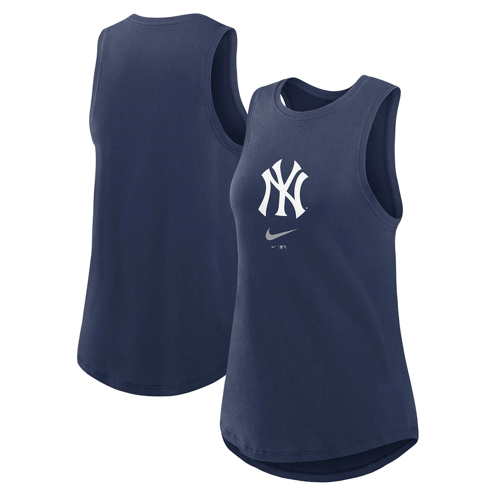 Débardeur tendance à col haut Nike pour femmes New York Yankees Legacy Icon bleu marine