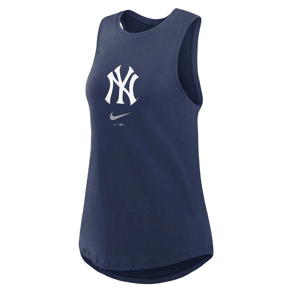 Débardeur tendance à col haut Nike pour femmes New York Yankees Legacy Icon bleu marine