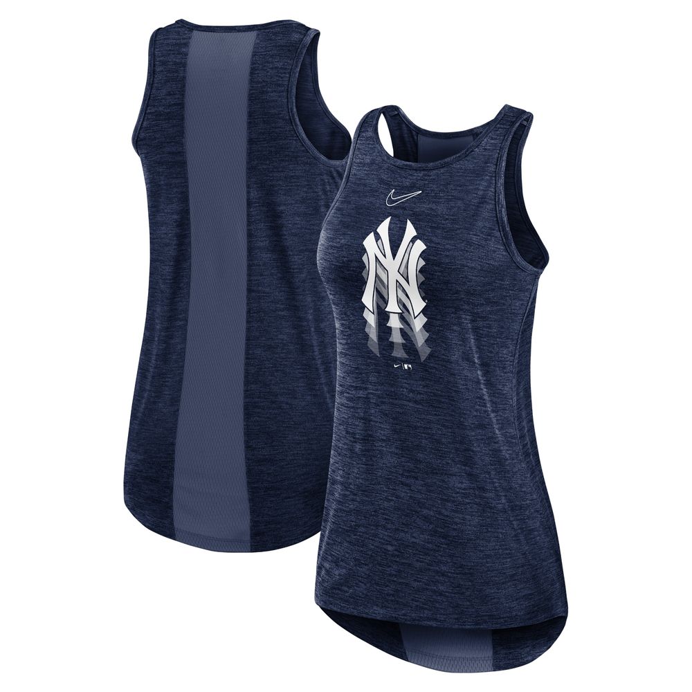 Women's Nike Navy New York Yankees Logo Fade High Neck Performance Tank Top