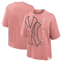 T-shirt boxy Nike New York Yankees Statement pour femme rose