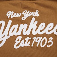 Women's Pro Standard Brown New York Yankees Paint The City Pullover Cropped Sweatshirt