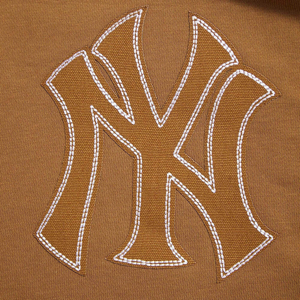 Sweat-shirt court à enfiler Pro Standard Brown New York Yankees Paint The City pour femme