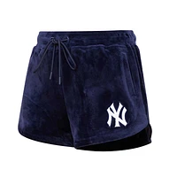 Women's Pro Standard Navy New York Yankees Classic Velour Lounge Shorts