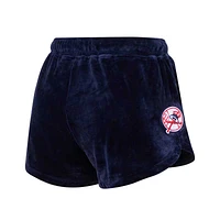 Women's Pro Standard Navy New York Yankees Classic Velour Lounge Shorts