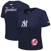 Women's Pro Standard  Navy New York Yankees Game Day Classics Baby Doll Cropped T-Shirt