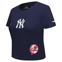 Women's Pro Standard  Navy New York Yankees Game Day Classics Baby Doll Cropped T-Shirt