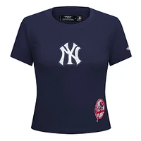 Women's Pro Standard  Navy New York Yankees Game Day Classics Baby Doll Cropped T-Shirt