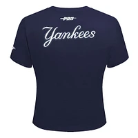 Women's Pro Standard  Navy New York Yankees Game Day Classics Baby Doll Cropped T-Shirt