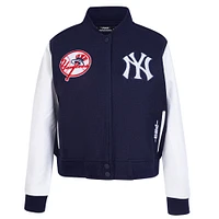 Women's Pro Standard  Navy New York Yankees Game Day Classics Wool Varsity Jacket