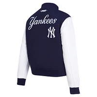 Women's Pro Standard  Navy New York Yankees Game Day Classics Wool Varsity Jacket