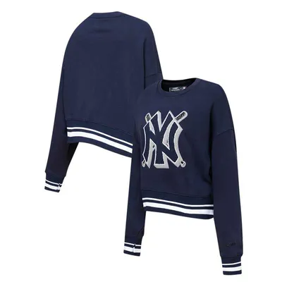 DKNY Women's Navy New York Yankees Lily V-Neck Pullover Sweatshirt