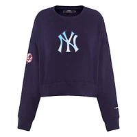 Women's Pro Standard Navy New York Yankees Painted Sky Pullover Sweatshirt