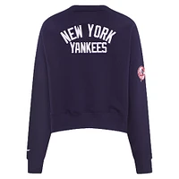 Women's Pro Standard Navy New York Yankees Painted Sky Pullover Sweatshirt