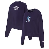 Women's Pro Standard Navy New York Yankees Painted Sky Pullover Sweatshirt