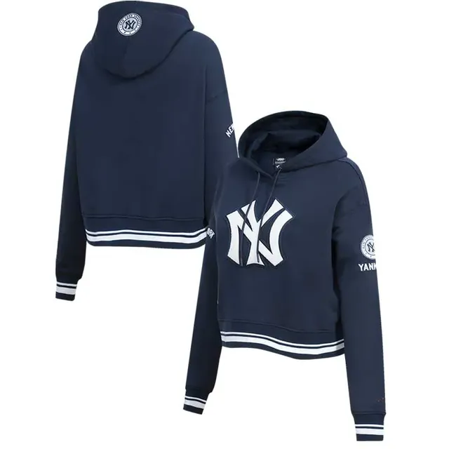 Lids New York Yankees Refried Apparel Women's Cropped Pullover Hoodie -  White/Navy