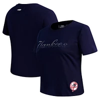 T-shirt slim fit Pro Standard bleu marine avec strass pour femme des Yankees de New York