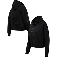 Sweat à capuche court Pro Standard New York Yankees Triple Black pour femme
