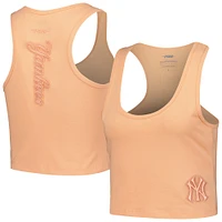 Women's Pro Standard Orange New York Yankees Neutral Fitted Racerback Tank Top