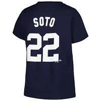 T-shirt avec nom et numéro de joueur taille plus Juan Soto des New York Yankees pour femme