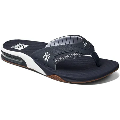 New York Yankees REEF Women's Fanning Bottle Opener Sandals