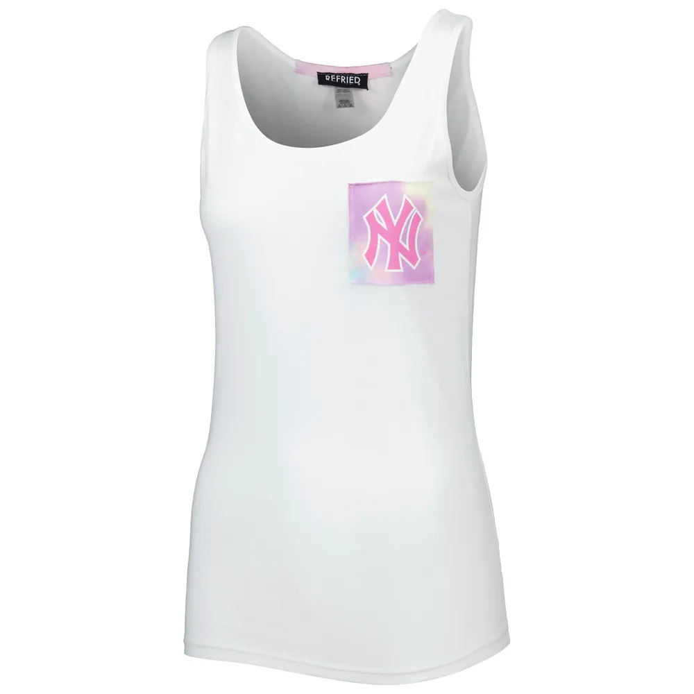 Women's Refried Apparel White New York Yankees Tie-Dye Tank Top